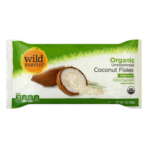 Organic Unsweetened Coconut Flakes 7 Oz (Case Of 12) by Wild Harvest
