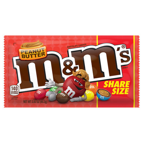 Peanut Butter Share Size Chocolate Candies 2.83 Oz (Case Of 24) by M&M