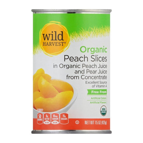 Organic Yellow Cling Sliced Peaches 15 Oz (Case Of 12) by Wild Harvest