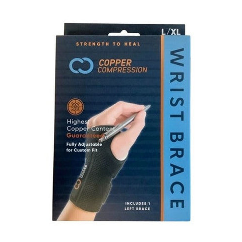 Copper Compression, Wrist Brace Fits Left Hand Large And X-Large, 1 Count Copper Compression