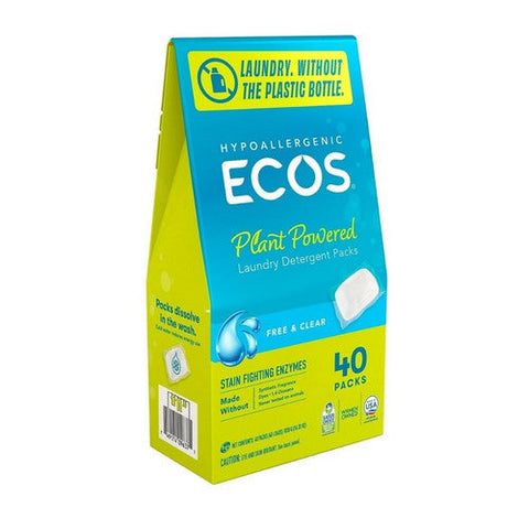 Earth Friendly Products, Free And Clear Liquidless Laundry Detergent, 40 Count