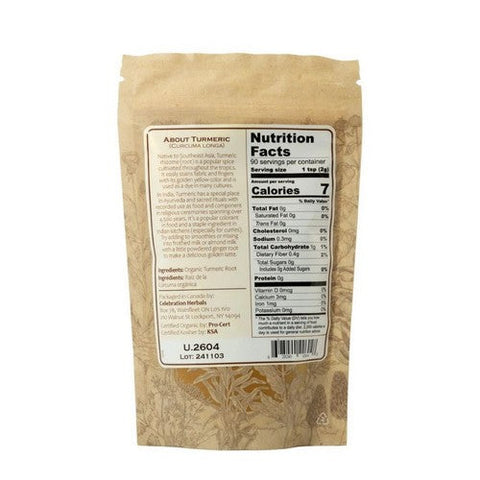 Celebration Herbals, Organic Turmeric Root Powder, 180 Grams Celebration Herbals