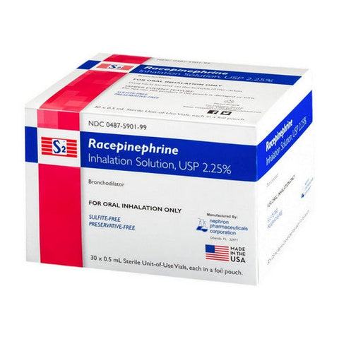 Nephron Pharmaceutical, Racepinephrine Inhalation Solution Usp 225%, 30 Count