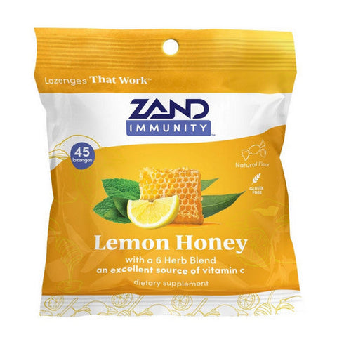 Zand, Lemon Honey Lozenges, 45 Count