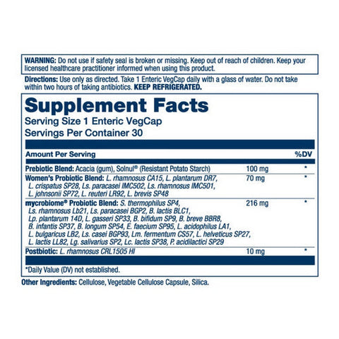 Solaray, Mycrobiome Complete Probiotic Womens, 30 Veg Caps