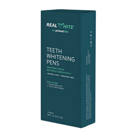 Primal Life Organics, Real White Teeth Whitening Pens, 3 Pack