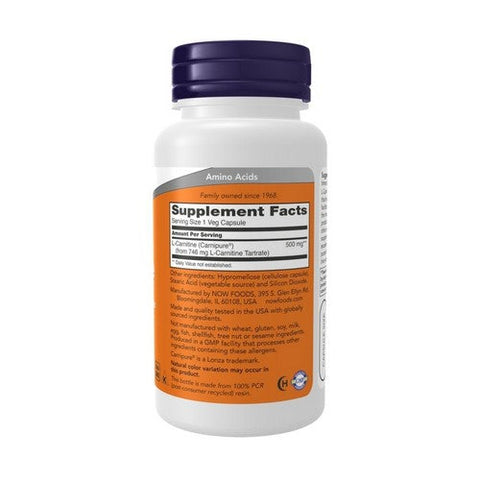 Now Foods, L-Carnitine, 500 Mg, 60 Veg Caps Now Foods