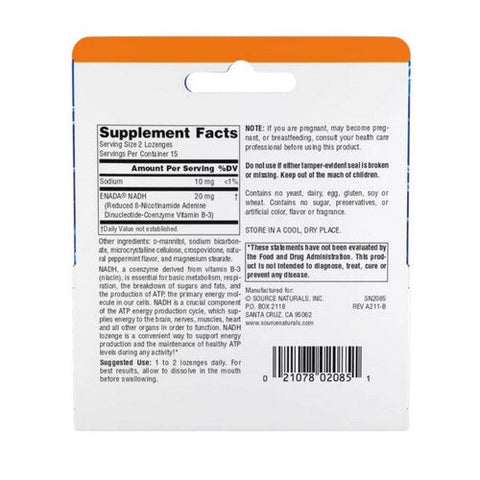 Source Naturals, NADH, 10 mg, 30 Tabs