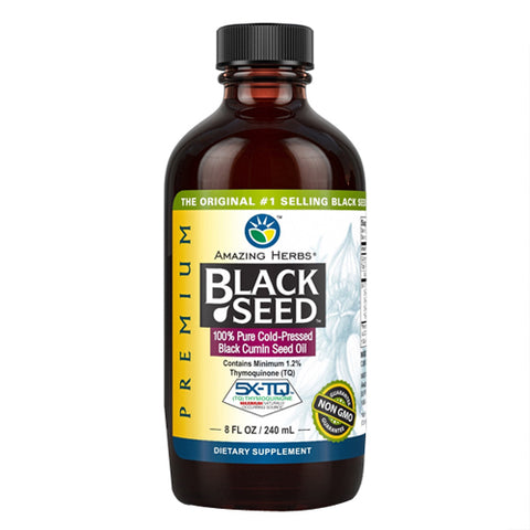 Amazing Herbs, Premium Black Seed 100% Pure Cold-Pressed Black Cumin Seed Oil, 8 Oz Amazing Herbs