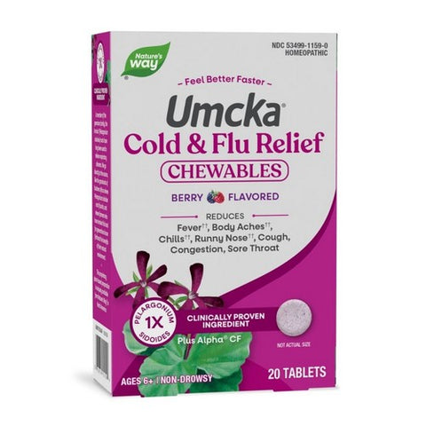 Umcka Cold And Flu Relief Chewables Berry 20 Count by Nature's Way