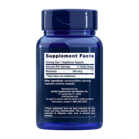 Life Extension, Melatonin, 500 Mcg, 200 Veg Capsules Life Extension