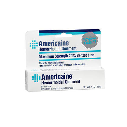 Americaine, 20% Benzocaine Hemorrhoidal Ointment Maximum Strength, 1 Oz Americaine