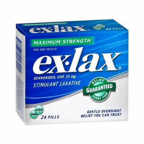 Ex-Lax, Sennosides Stimulant Laxative Tablets Maximum Strength, 25 Mg, 24 Count Ex-Lax