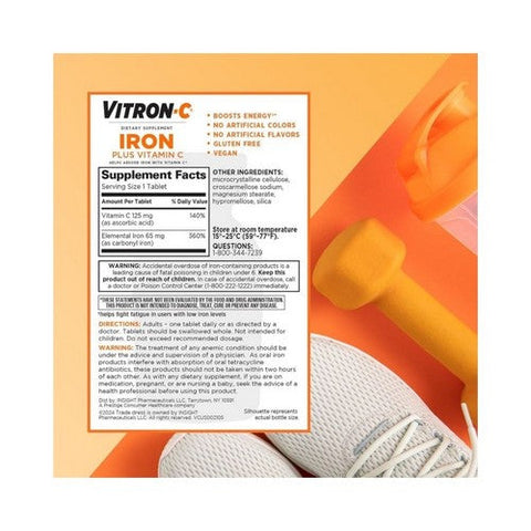 Vitron-C, Iron With Vitamin C Immune Support, 60 Count